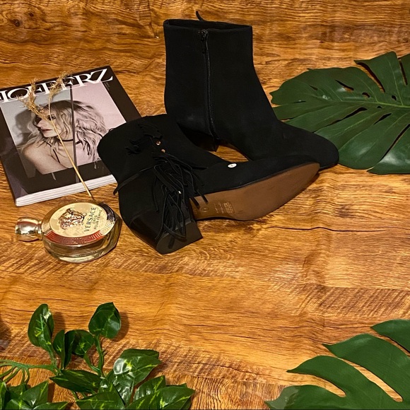 COPY - Vero Cuoio L'Autre Chose d'Archive black suede ankle boot with fringe si… - Picture 4 of 10